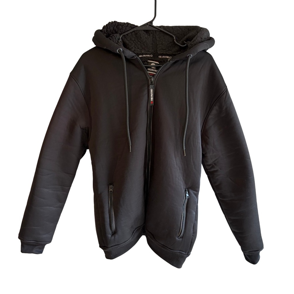 Akademiks Sherpa Lined Hoodie Jacket Black‎ Zip Up Men’s Large